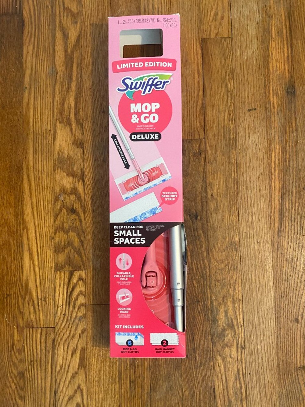 NIB Swiffer Pink Limited Edition Mop & Go Deluxe Starter Kit